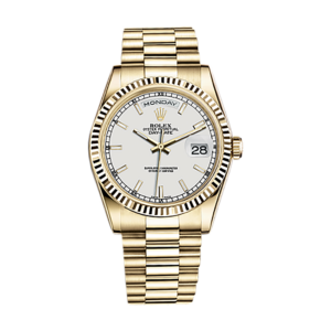 Day-Date 36 118238 Gold Watch (White)