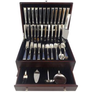 Gold Tip By Gorham Sterling Silver Flatware Set Service 101 Pcs Modernism