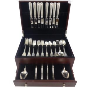 Palm By Tiffany & Co. Sterling Silver Flatware Set Service 8 Dinner 50 Pieces