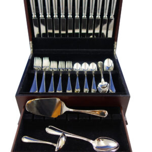 Maurizano by Schiavon Italy Sterling Silver Flatware Set For 12 Dinner 63 Pc New