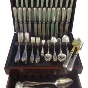 Old Italian 800 Silver Flatware Dinner Set For 12 Service 101 Pcs Italy