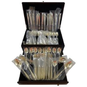 Eternal Rose by Alvin Sterling Silver Flatware Set For 12 Service 76 Pieces New