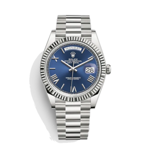 Day-Date 40 228239 White Gold Watch (Blue)