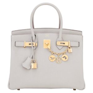 Birkin Bag 30cm Gris Perle Togo Gold Hardware