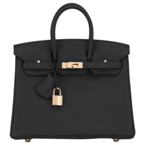 Birkin Bag 25cm Black Togo Rose Gold Hardware