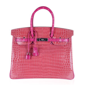 Birkin HSS 35 Bag Rose Indien / Fuchsia Porosus Crocodile Palladium