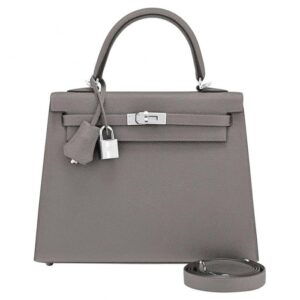 Kelly Bag 25cm Etain Tin Grey Epsom Palladium Hardware