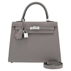 Kelly Bag 25cm Etain Tin Grey Epsom Palladium Hardware