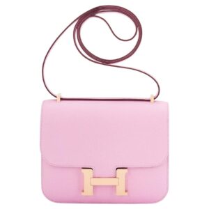 Mini Constance Bag 18cm Mauve Sylvestre Epsom Rose Gold Hardware