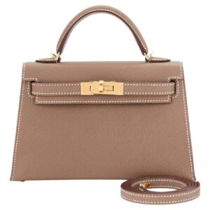 Kelly Bag 20cm Etoupe Epsom Gold Hardware