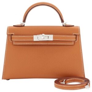 Kelly Bag 20cm Gold Epsom Palladium Hardware