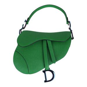 Saddle Bag Bright Green Calfskin Iridescent Hardware