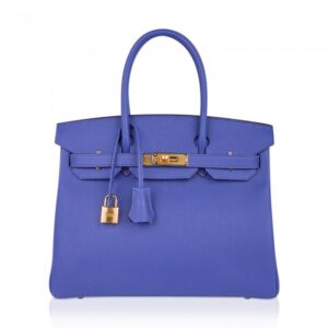 Birkin 30 Bag Blue Brighton Epsom Gold Hardware