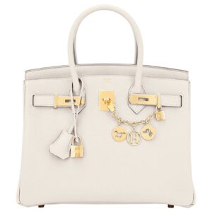 Birkin Bag 30cm Craie Off White Togo Gold Hardware