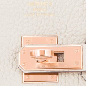 Birkin Bag 25cm Craie Off White Togo Rose Gold Hardware