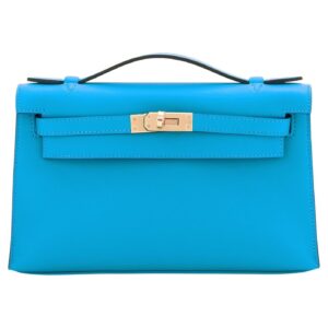 Kelly Pochette Blue Frida Bleu Gold Hardware