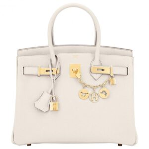 Birkin Bag 30cm Craie Off White Togo Gold Hardware