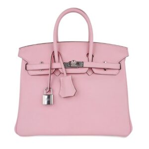 Birkin Bag 25cm Rose Sakura Swift Palladium Hardware