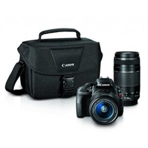 Canon EOS Rebel SL1 Digital SLR with 18-55mm STM + 75-300mm f/4-5.6 III Lens Bundle (Black)