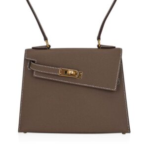 Hermès Kelly Sellier en Desordre 20 Etoupe Epsom Gold Hardware Limited Edition Bag